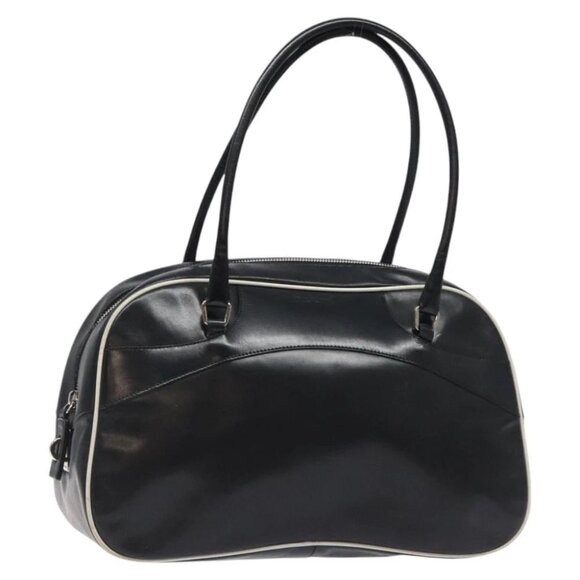 PRADA Shoulder Bag Leather Black Silver Auth SW789 - Picture 1 of 15